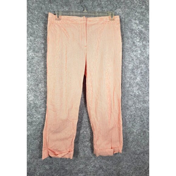 Real Clothes Pants - Real Clothes Women's Casual Pants Peach and white stripes cropped Size 12